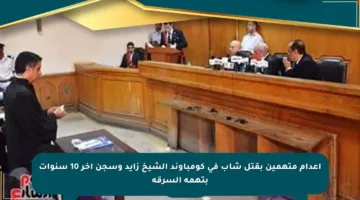 إعدام متهمين بقتل شاب في كومباوند الشيخ زايد وسجن آخر 10 سنوات بتهمة السرقة
